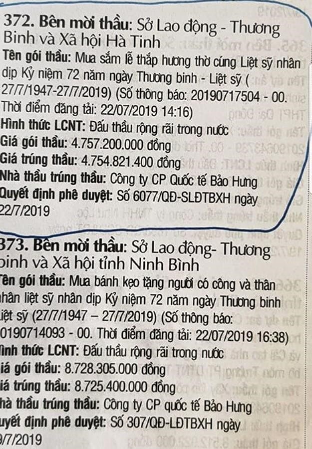 Hình ảnh mời thầu được đăng tải chia sẻ nhiều trên mạng xã hội.