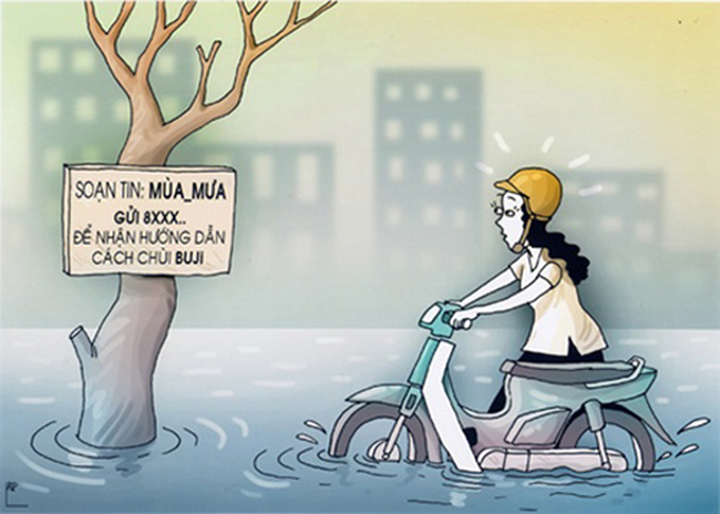 Cú pháp nhắn tin trợ giúp mùa mưa.