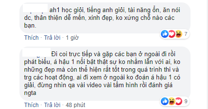 Bên cạnh ý kiến trái chiều, vẫn có nhiều người dành lời khen cho Á hậu 1.