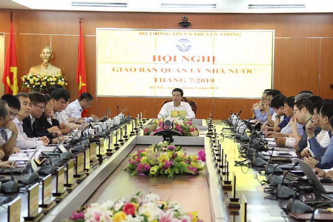 Bộ trưởng Bộ TT&amp;TT Nguyễn Mạnh Hùng chủ trì&nbsp;Hội nghị Giao ban quản lý nhà nước tháng 7/2019.