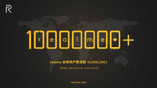 Cột mốc được Realme khoe trên Weibo.