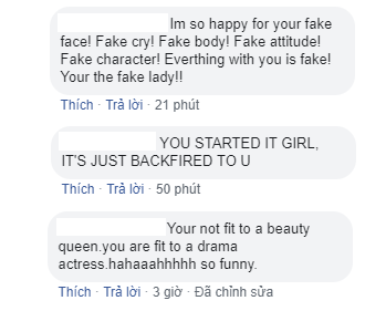 Nhiều bình luận nói rằng đây là quả báo của cô. 