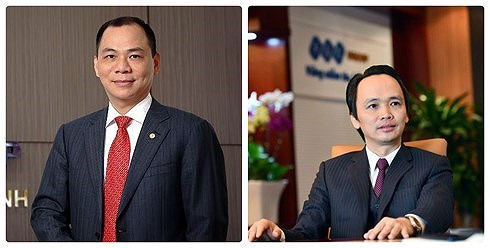 Vợ chồng Chủ tịch Vingroup Phạm Nhật Vượng (trái) bị thổi bay lượng tiền gần bằng tổng tài sản của Chủ tịch FLC Trịnh Văn Quyết (phải).