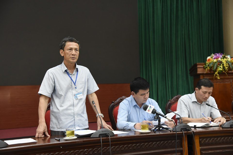 Ông Nguyễn Kim Vinh, Phó Chủ tịch UBND quận Bắc Từ Liêm tại buổi giao ban báo chí do Ban Tuyên giáo Thành ủy Hà Nội tổ chức chiều 6/8