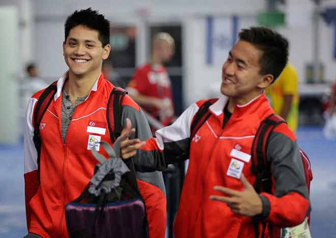 Joseph Schooling (trái) và Quah Zheng Wen sẽ là chủ lực của đội tuyển bơi Singapore tại SEA Games 30