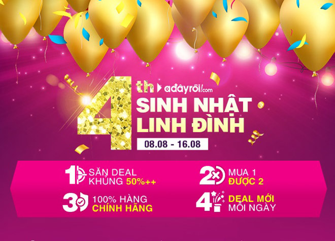 Vô vàn ưu đãi trong chương trình sinh nhật Adayroi