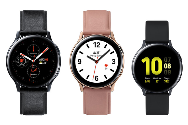 Galaxy Watch Active 2 phiên bản dây đeo da cao cấp, khung thép không gỉ sang hơn.
