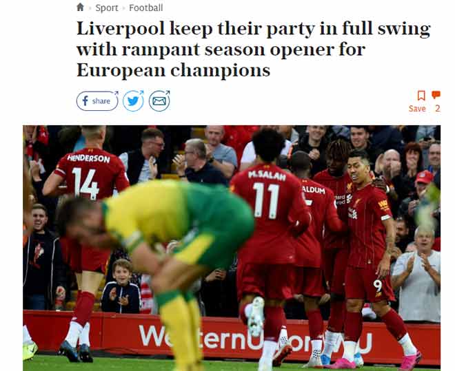 Tờ Telegraph cho rằng Liverpool vẫn chưa thôi bữa tiệc sau chức vô địch Champions League