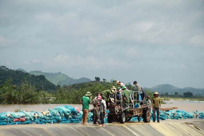 Cả trăm người dân trắng đêm dầm mình trong nước cứu đê ở Đắk Lắk - 8