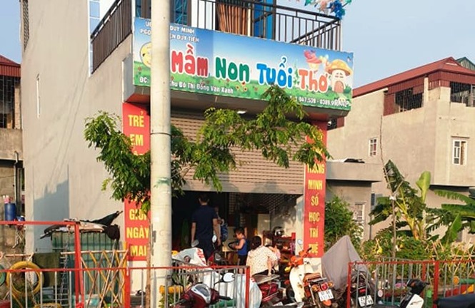 Cơ sở mầm non Tuổi Thơ, nơi xảy ra vụ việc. Ảnh: Hoàng Long