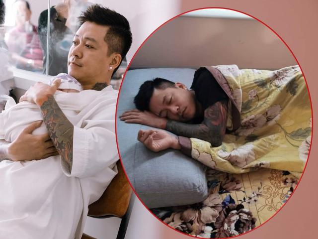 Đời sống Showbiz - Tuấn Hưng ngủ thiếp dưới sàn chăm vợ mới sinh lần 3