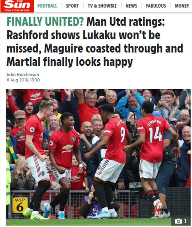 MU đã quên đi Lukaku sau màn trình diễn đẳng cấp của Rashford, Martial