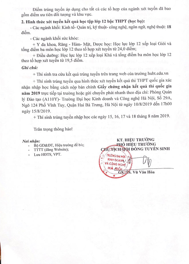 Điểm chuẩn Đại học Kinh doanh và Công nghệ Hà Nội cao nhất là 21 điểm - 3