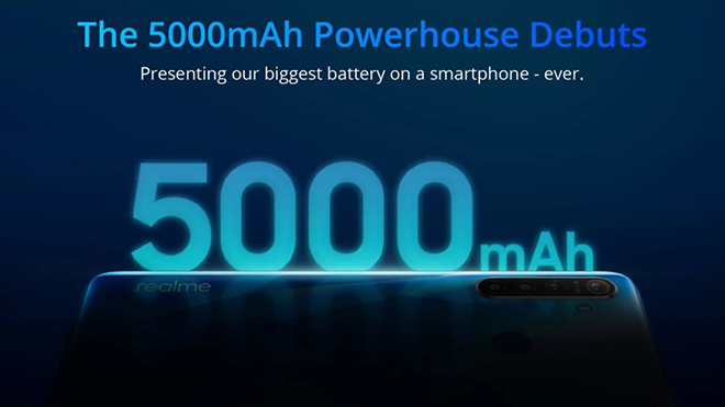 Nó cũng có pin 5.000 mAh lớn - trở thành lớn nhất từ trước đến nay trên smartphone Realme.