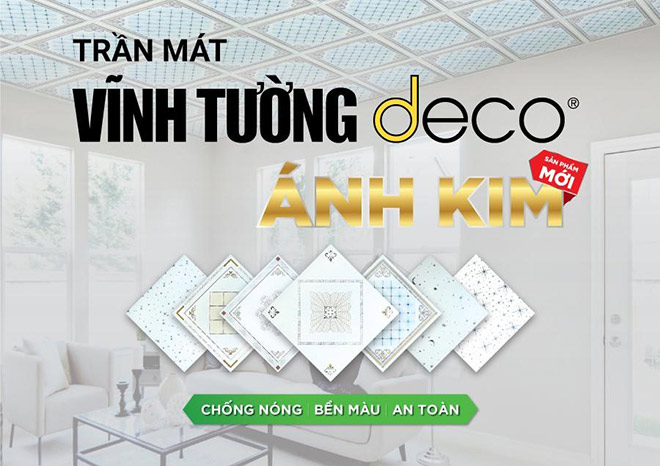 Tấm trang trí Vĩnh Tường Deco Ánh Kim – Chống nóng, bền màu và an toàn cho sức khỏe