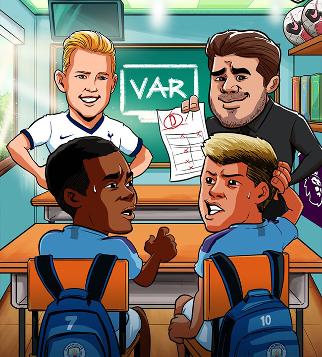 Man City lại được Tottenham dạy thêm bài học nữa về VAR.