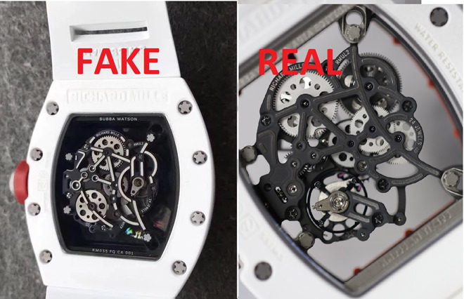 Mặt sau đồng hồ Richard Mille được chăm chút kỹ lưỡng, hoàn hảo đến từng chi tiết