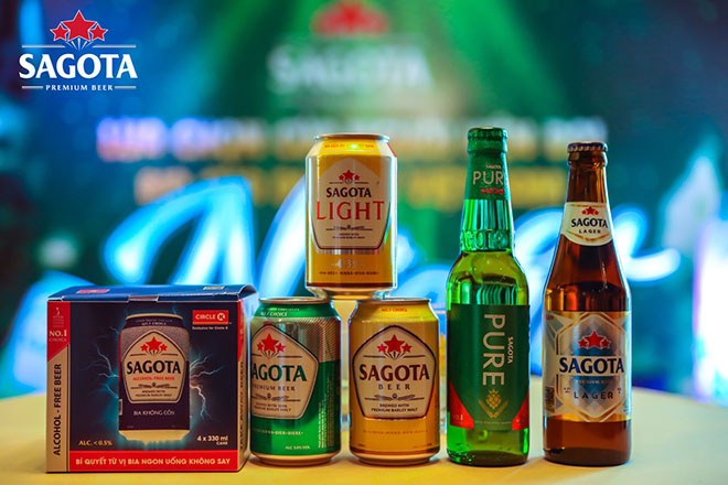 6 dòng sản phẩm bia Sagota hiện đang có mặt trên thị trường