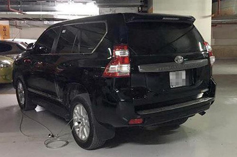 Chiếc Toyota Prado được chủ xe trình báo bị mất trộm.
