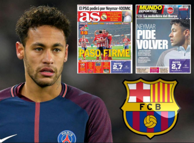 PSG đòi tới&nbsp;250 triệu euro trong trường hợp Barca muốn mượn Neymar và mua đứt vào mùa hè 2020&nbsp;