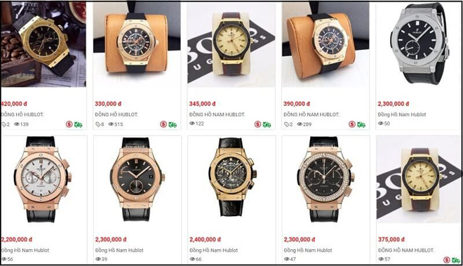 Những chiếc đồng hồ Hublot giả được bán với giá rẻ trên thị trường