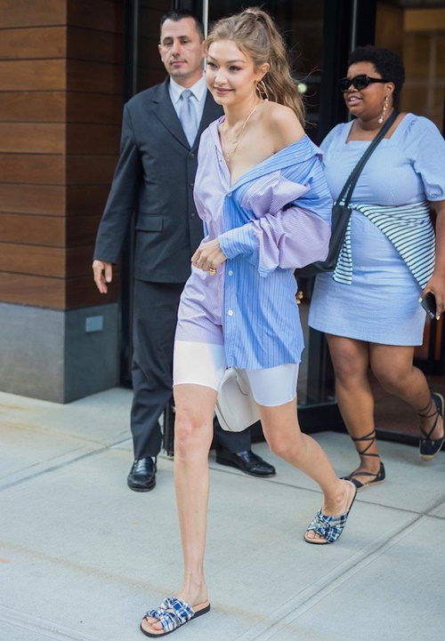 Học Gigig Hadid mặc đẹp kiểu quần đạp xe biker short - 4