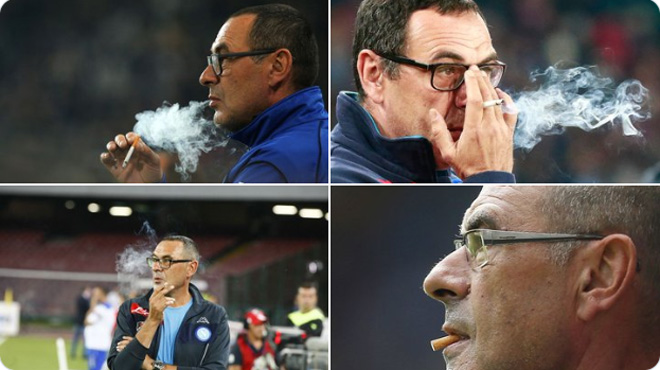 Sarri nghiện nặng thuốc lá khi ông thừa nhận trung bình mình hút đến 60 điếu mỗi ngày