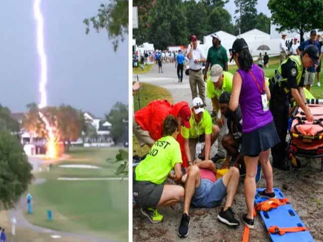 Thể thao - Kinh hoàng: Sét đánh trúng khán giả giải Golf 15 triệu đô, nạn nhân nằm la liệt