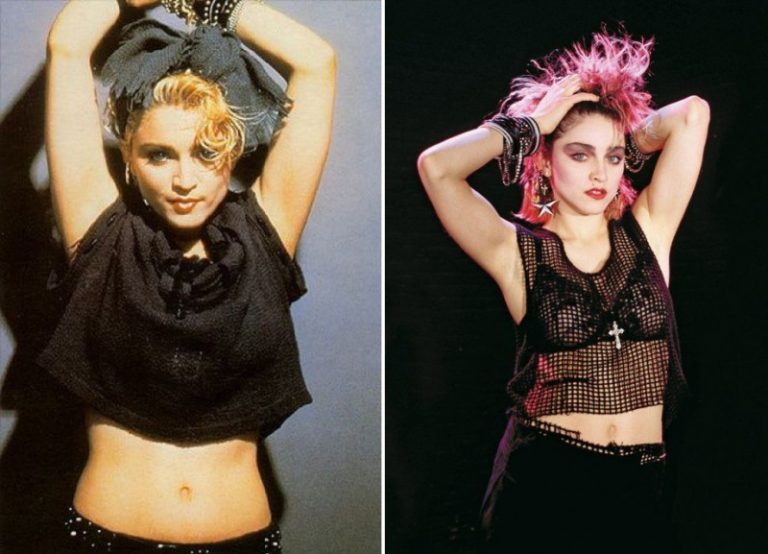 Madona làm nên phong cách diện crop top hiện đại. 