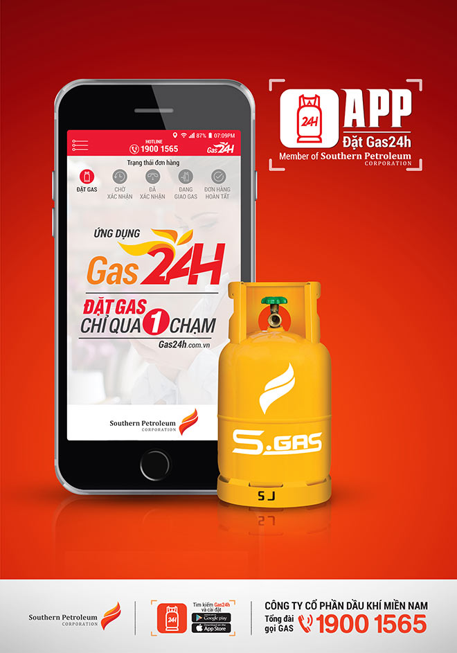 Chỉ cần một cú chạm, khách hàng đã hoàn tất việc đặt gas