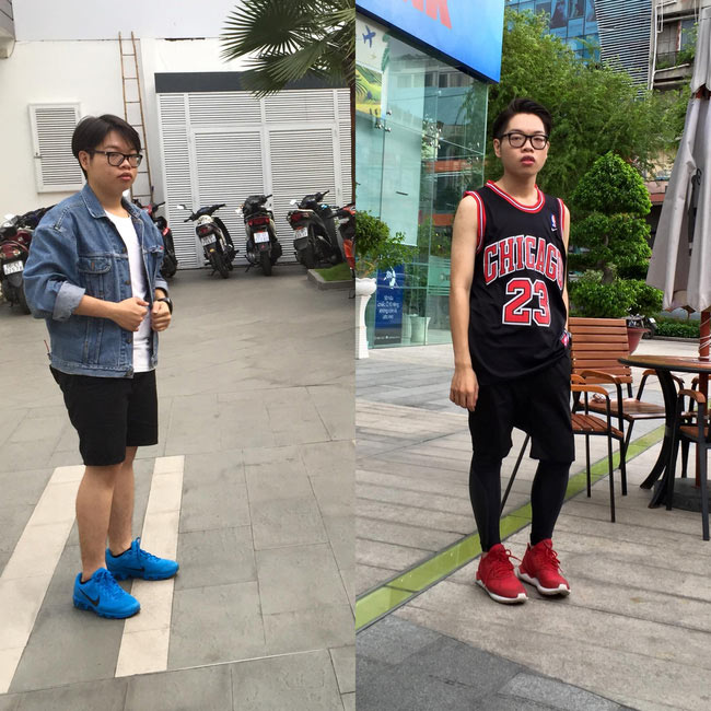 Đức Phúc trước và sau quá trình giảm cân cấp tốc.