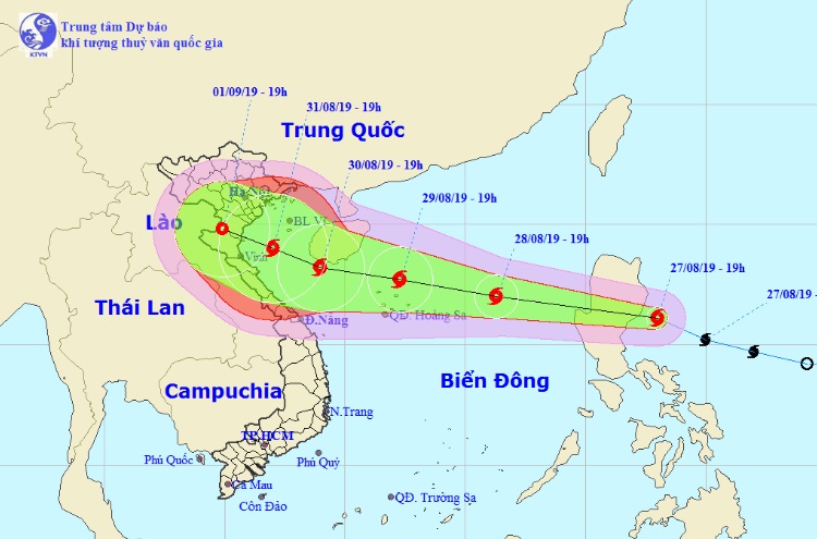 Sáng 28/8, bão Podul giật cấp 10 tiến vào Biển Đông - 1