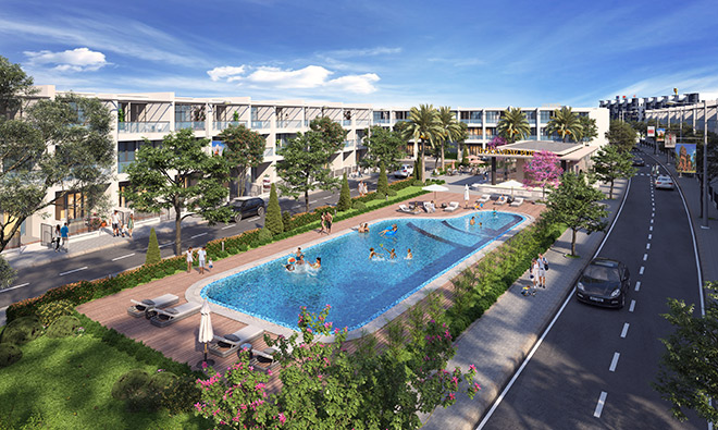 Hồ bơi tràn bờ tại đô thị Nhơn Hội New City