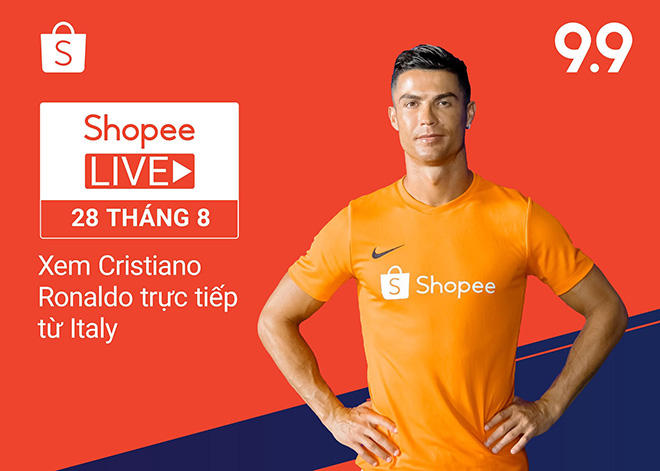 Siêu sao bóng đá thế giới Cristiano Ronaldo sẽ tham gia tương tác trực tuyến độc quyền trên Shopee Live, thời gian phát sóng dự kiến vào lúc 20H30 ngày 28/8