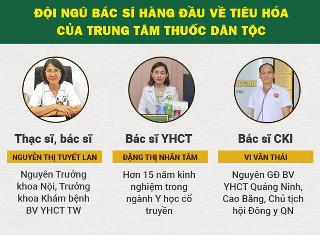 Các bác sĩ đầu ngành về tiêu hóa tại Trung tâm Thuốc dân tộc