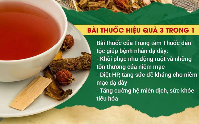 Công dụng của bài thuốc giúp điều trị bệnh dạ dày từ bên trong