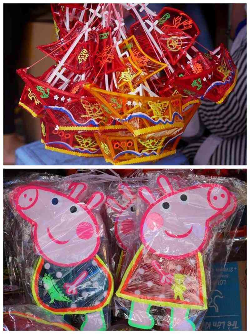 Heo Peppa đang là sản phẩm đèn truyền thống được nhiều trẻ em yêu thích. Ảnh:THU HÀ