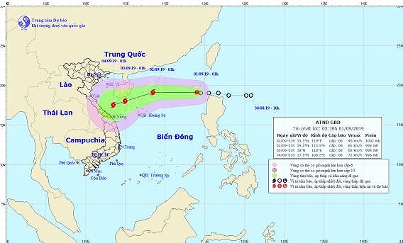 Dự báo đường đi của áp thấp nhiệt đới