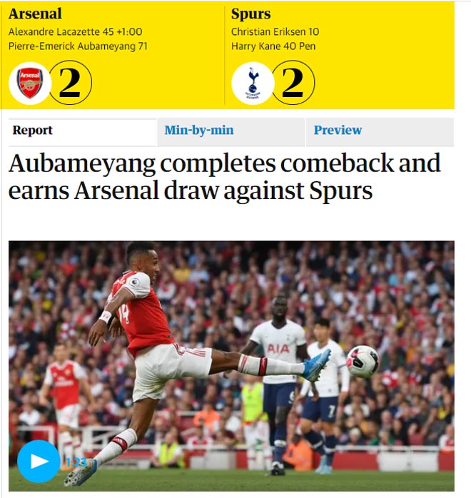 Arsenal thể hiện tinh thần ấn tượng
