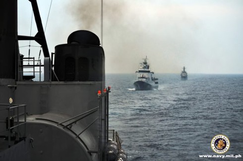 Hải quân Philippines, Việt Nam và Brunei tiến hành tập trận ở khu vực ngay sát Biển Đông trước khi tham gia&nbsp;Tập trận Hàng hải ASEAN – Mỹ&nbsp;(AUMX). (Ảnh: Hải quân Philippines)
