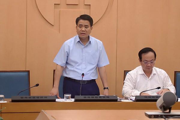 Chủ tịch UBND thành phố Hà Nội Nguyễn Đức Chung kết luận buổi làm việc.&nbsp;