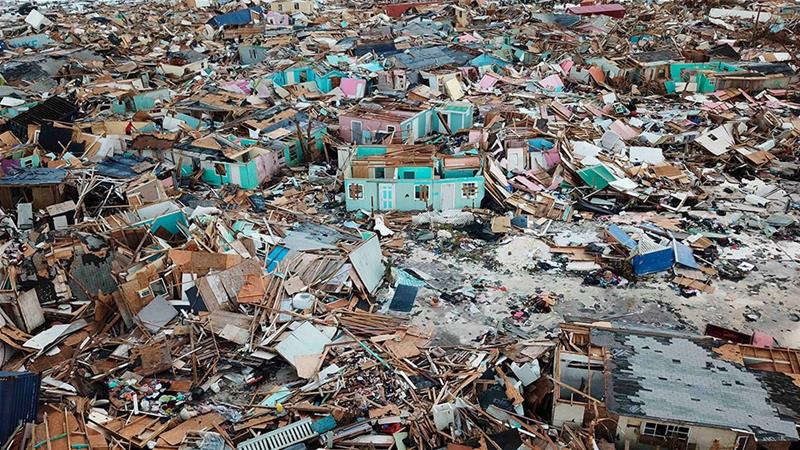 Sự tan hoang đến "chết chóc" của một phần khu dân cư trên đảo Abaco, Bahamas, sau khi bị siêu bão Dorian tàn phá (Ảnh: Reuters)