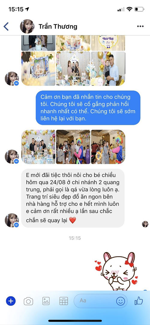 Những phản hồi của khách đã tổ chức tiệc tại Thoáng Việt