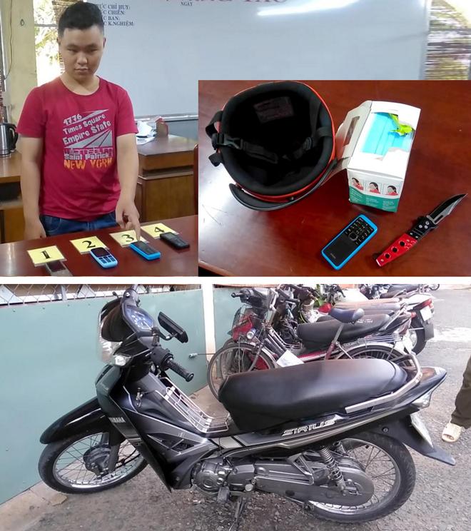Nguyễn Ngọc Anh Khoa và tang vật.