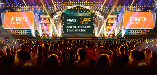 Sân khấu FWD Music Fest 2019 tại sân vận động Mỹ Đình, Hà Nội