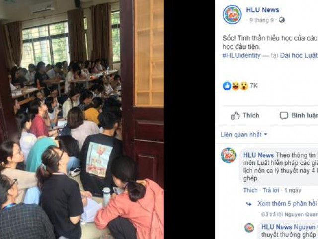 Giáo dục - du học - Bức ảnh sinh viên ĐH Luật ngồi học chật kín hành lang gây 'bão' mạng xã hội