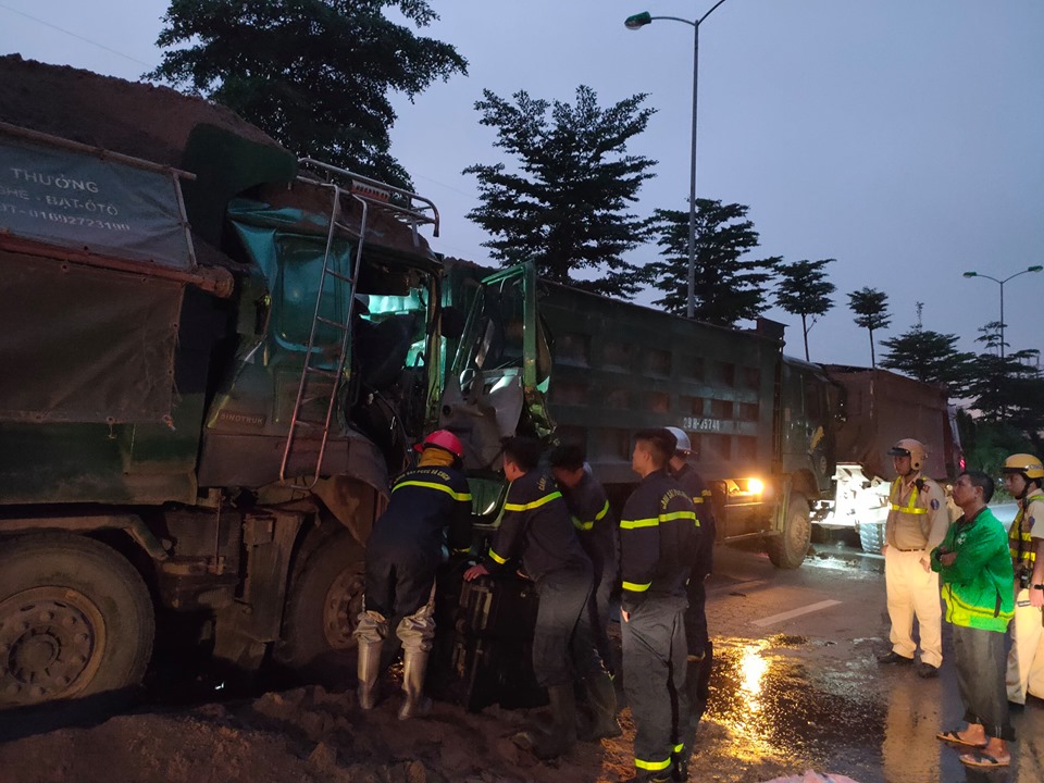 Hiện trường xảy ra vụ tai nạn giao thông.