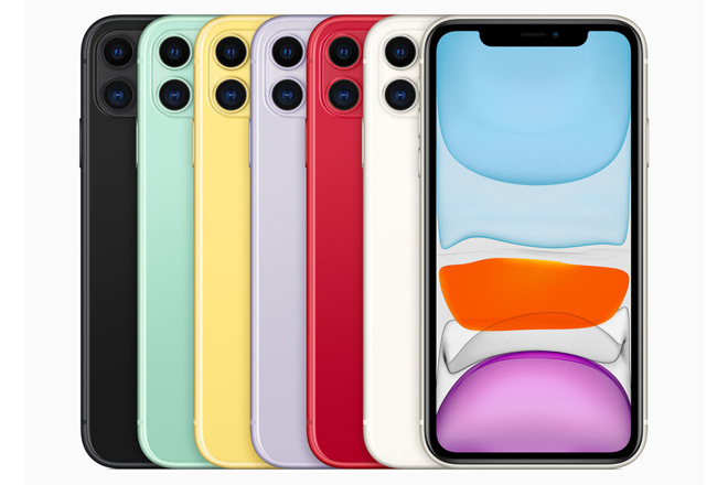 Các phiên bản màu của iPhone 11.