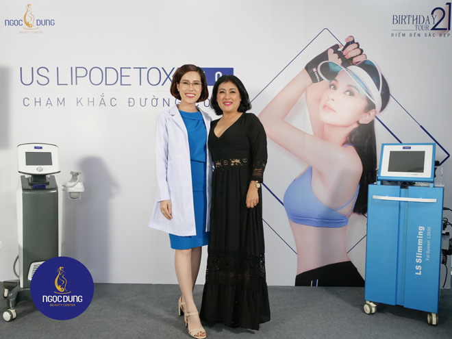 Nghệ sĩ Thanh Thủy xuất hiện tại sự kiện cùng chuyên gia chị Thái Ngọc – TGD Hệ thống TMV Ngọc Dung
