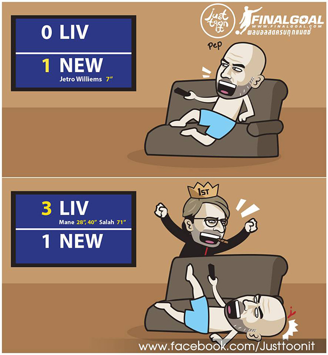 Pep ngã ngửa khi Liverpool thắng còn MC lại thua thảm.